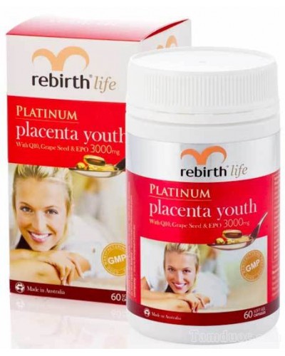 Rebirth Life Platinum Placenta Youth 60 capsules